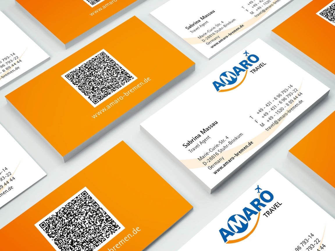 AMARO Travel Brand Visitenkarten
